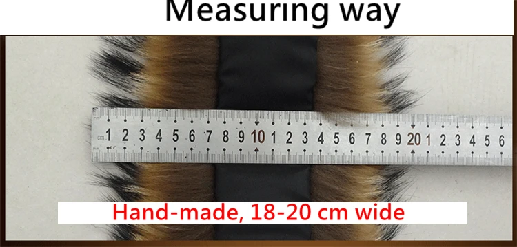 Real fur collar for Parkas coat raccoon fur trim collar for hood men's scarves