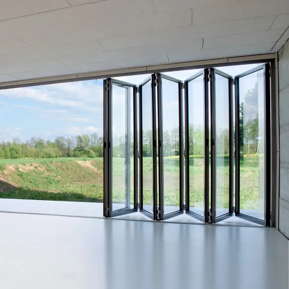 Accordion Door for Kitchen Exterior Patio Bifold Doors Thermal Break Aluminum Folding Doors for Veranda Custom
