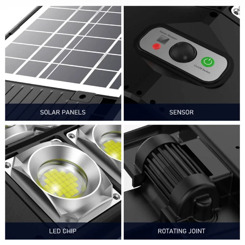 Newest 4/6/8/10/12Head Powerful Outdoor Solar Lights 504 LED Garden Lamp Solar Panel Lamps Waterproof Motion Sensor Street Light 5