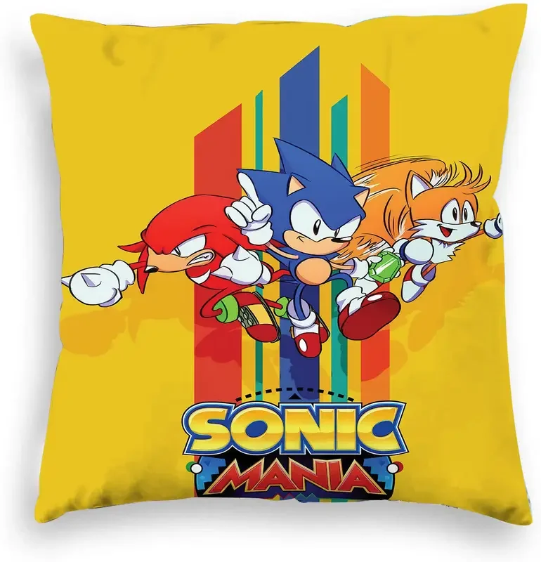 Funda de almohada de felpa azul de 45 x 45 cm, funda de almohada de anime para sala de estar, funda de almohada suave personalizada para decoración del hogar