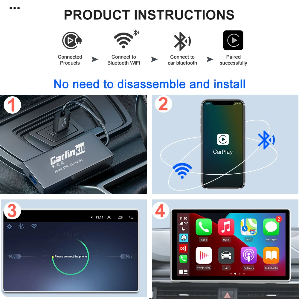 CarlinKit  ī÷ , ȵ̵ ڵ USB ,  ̷ũ, ø, Ʃ, IOS,  Ƽ̵ ÷̾