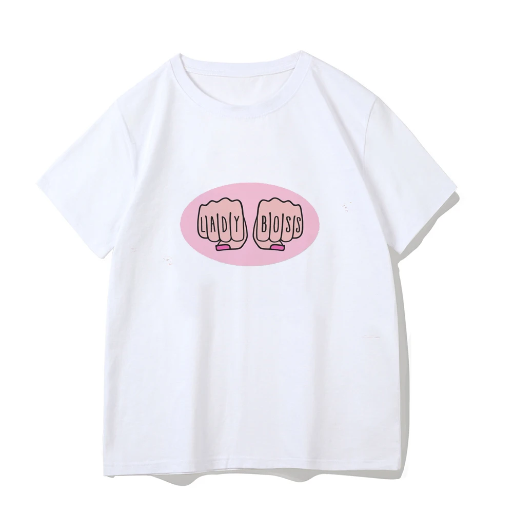 American basic round neck pullover letter print knit short sleeve T-shirt Spice Girls Summer Slim-fit crop top