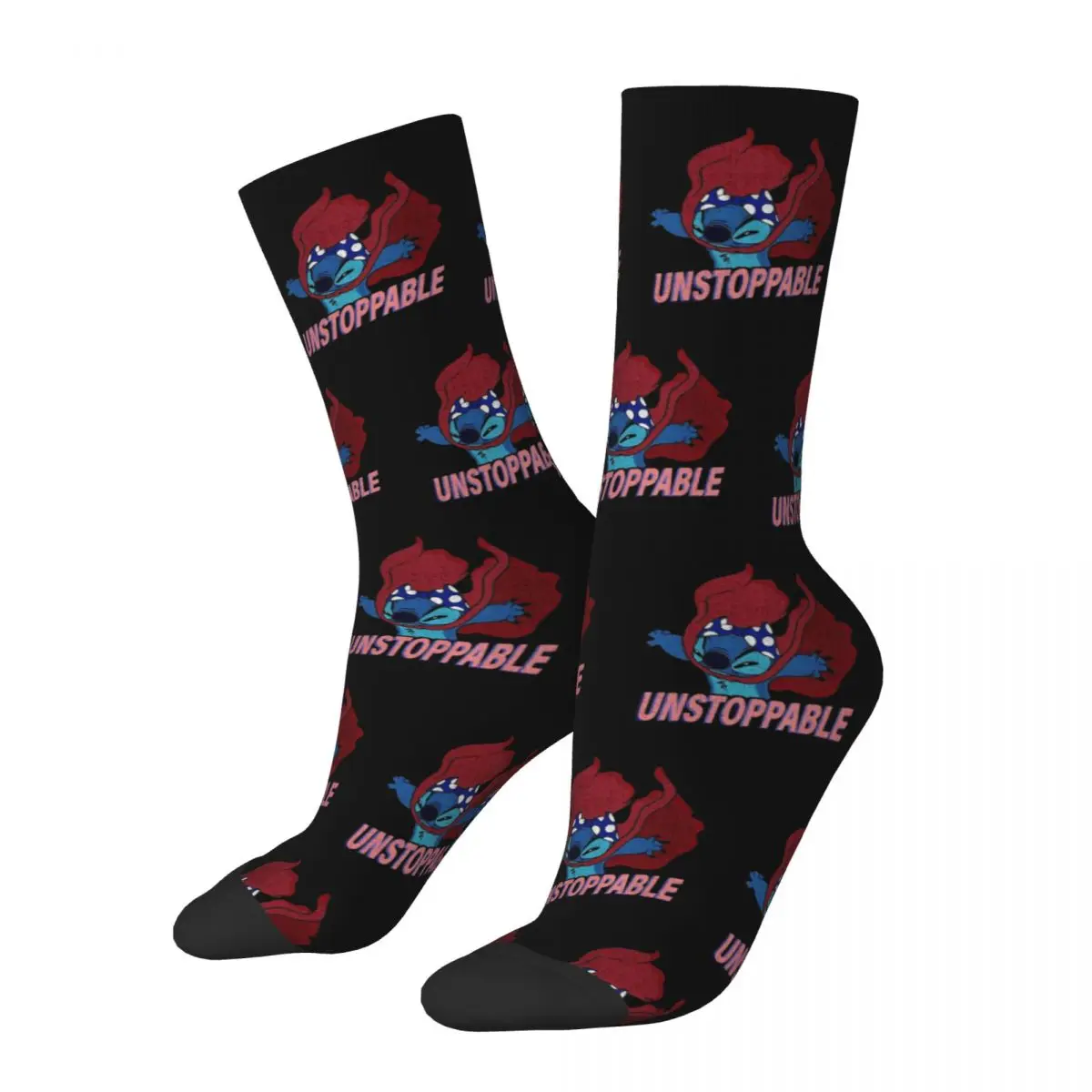 

Hero Stitch Unstoppable Cartoon Merch Crew Socks Cozy Sport Middle Tube Socks Soft for Unisex Birthday Gifts Idea