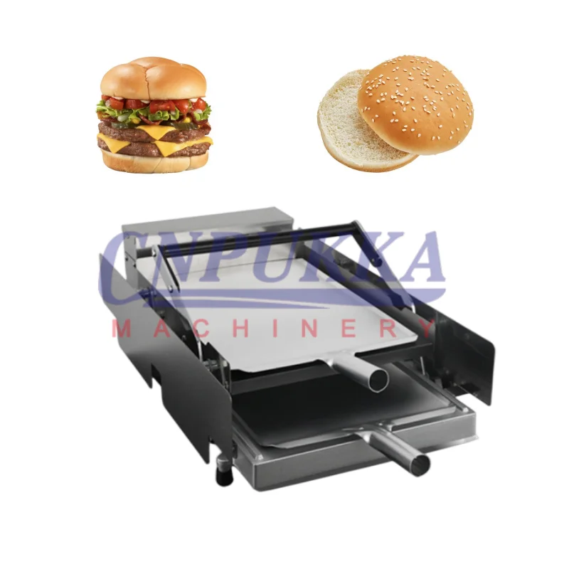 Double Layer 12/24pcs Hamburger Machine Commercial Bake Burger Maker Bread Grill Machine Bun Toaster Heater With High Quality