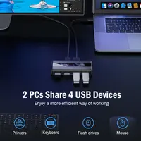 USB KVM Switch Adapter USB 3.0 Switcher 2 Input 4 Output USB Switch KVM Switcher Printer Sharer For Computer Keyboard 2