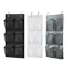 6 Grids Wall-mounted Sundries Organiser non-woven Fabric Closet Storage Mesh Bag Pocket Clear Hanging Over The Door Cloth Box 1