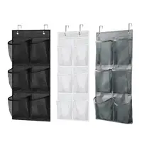 6 Grids Wall-mounted Sundries Organiser non-woven Fabric Closet Storage Mesh Bag Pocket Clear Hanging Over The Door Cloth Box 1