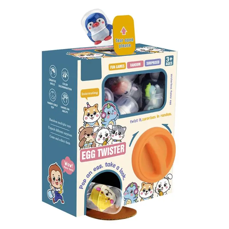 Mini Gashapon Machine Toy Creative Egg Twisting Machine Con 6 Pezzi Cartoon Animal Capsule Ottimo Regalo Di Festa Di Compleanno Per Bambini
