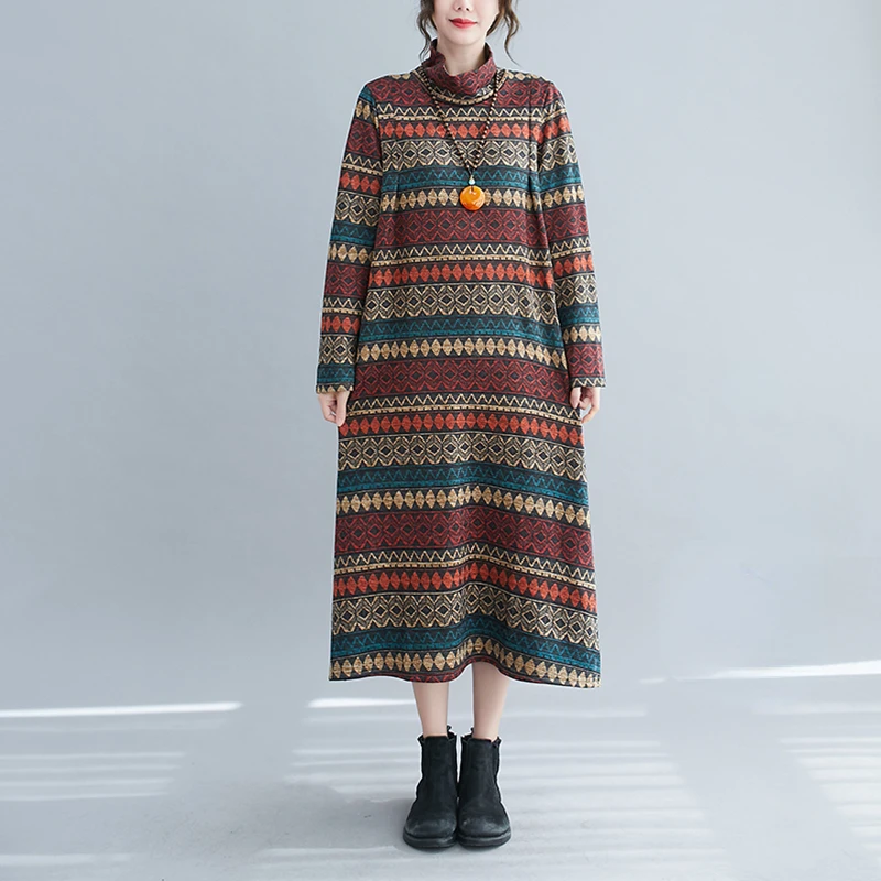 

Autumn Dresses Women Dress High Waist Elegant Black Midi Dress Fashion Korean Half High Collar Long Sleeve A Line Dress