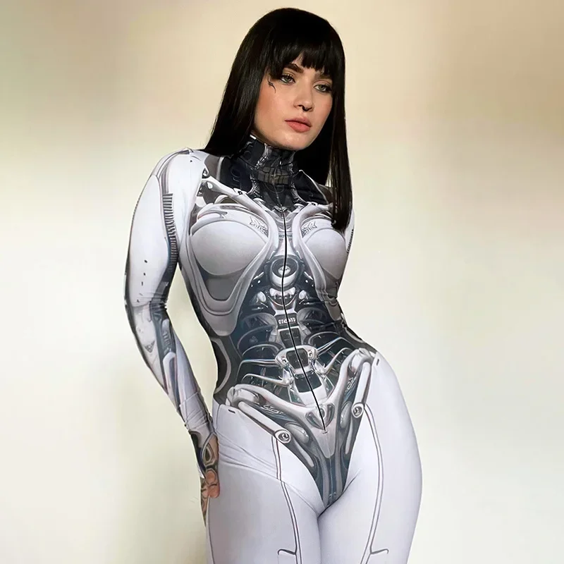 Fashion Mechanical Style Print Jumpsuits For Women One-Piece Semi-High Neckline With Long Sleeves Jumpsuit Women Y2k Jumpsuit 19 Fashion Mechanical Style Print Jumpsuits For Women One-Piece Semi-High Neckline With Long Sleeves Jumpsuit Women Y2k Jumpsuit