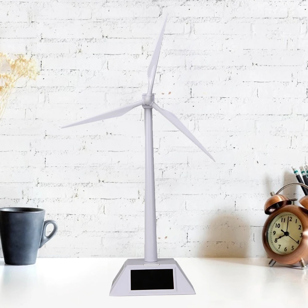 Solar Powered Windmill Model Solar Wind Mill Toy Decorative Desktop Windmill Decoration Science Teaching Tool for Kids Gift