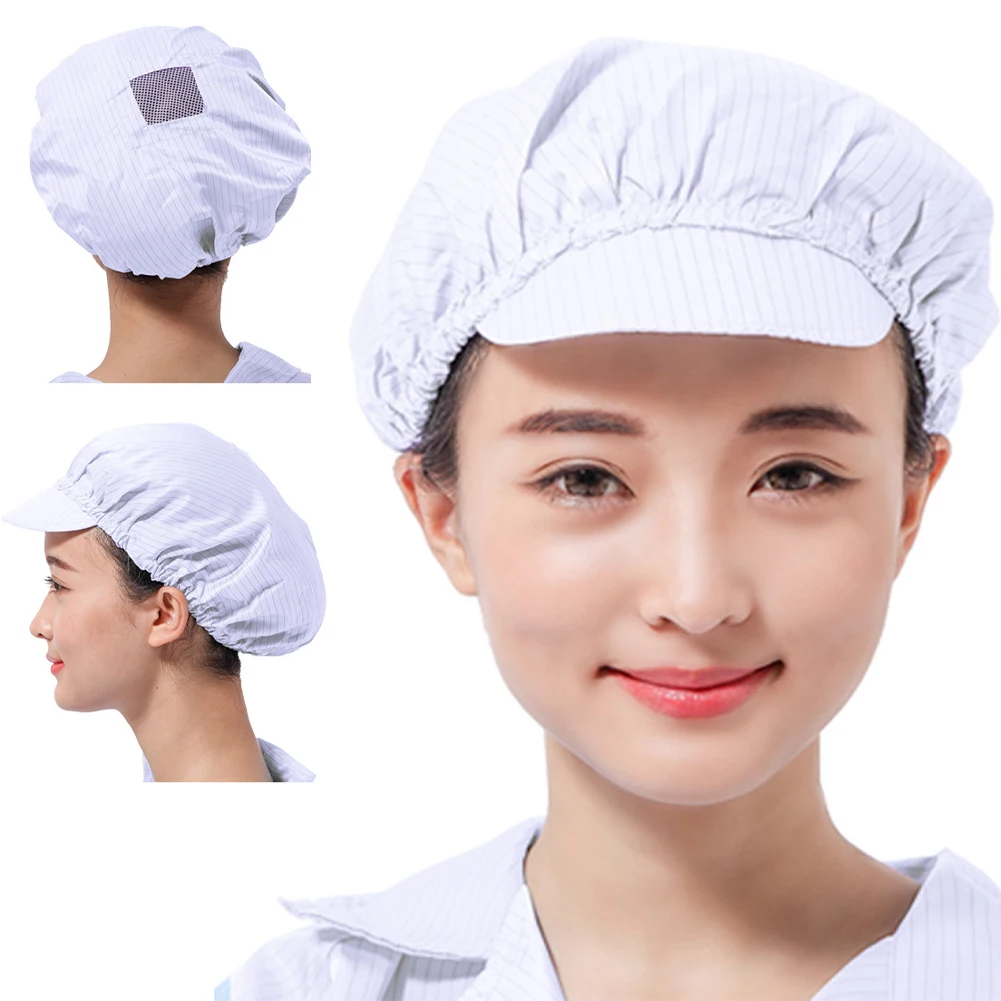 Unisex Elastic Hats Anti-Static Safety Working Hats Dustproof ESD Mens Clean Room Protective Electronics Factory Workship Cap