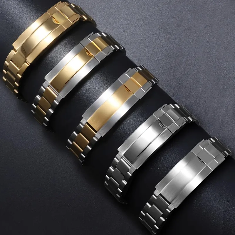 Cinturino Per Rolex Daytona Sottomarino Tra Black Green Water Ghost Fold Buckle Prevenzione Della Ruggine Impermeabile 20Mm 21Mm