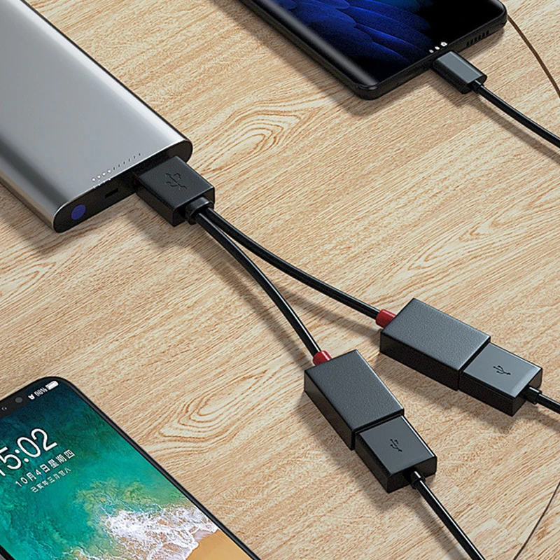 1 In 2 Out USB HUB Car USB Splitter Cable Multifunction Adapter Cord Charging Cable For Android Smart Phone 5