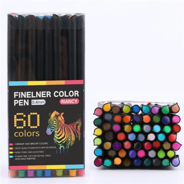 60 Colors Journal Planner Pens Colored Pens Fine Point Markers Fine Tip  Drawing Pens Fineliner Pen Art Office School Supplies - AliExpress