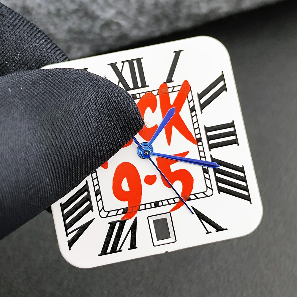 Square Dial 'Time is Money' Customized Watch Face for Premium Watch Accessories