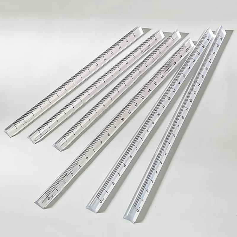 15cm /20cm Simple Transparent Triangular Straight Ruler Kawaii Tools Stationery Cartoon Drawing Gift Office School Measuring 1PC stainless steel ruler triangle ruler ruler set drawing ruler straight ruler metal ruler