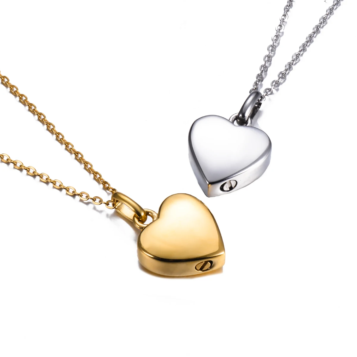 Glossy Heart Cremation Urn Necklace for Ashes Stainless Steel Memorial Jewelry Urn Pendant Keepsake Locket for Human Pet 2