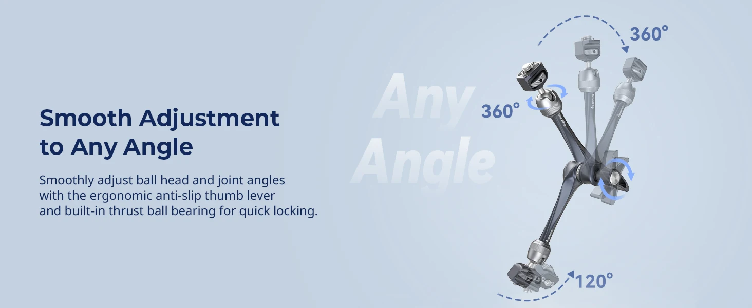 SmallRig Rosette Magic Arm (11 Zoll) mit ARRI-Befestigungsschraube zur Montage von Monitoren, LED-Leuchten, Mikrofonen, Mobiltelefonen, iPads 4900 – Detail 5