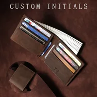 Vintage Dolars Money Men's Wallet Clip Banknote Holders Leather Thin Crazy Horse Cowhide Clips Luxury Man's Wallets Card Holder 2