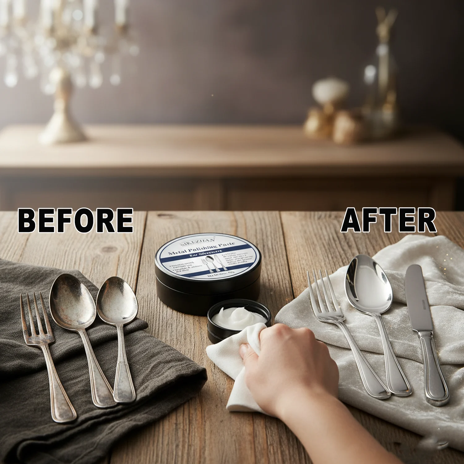 Lustrous Silver Polish Paste - Gentle Tarnish Remover