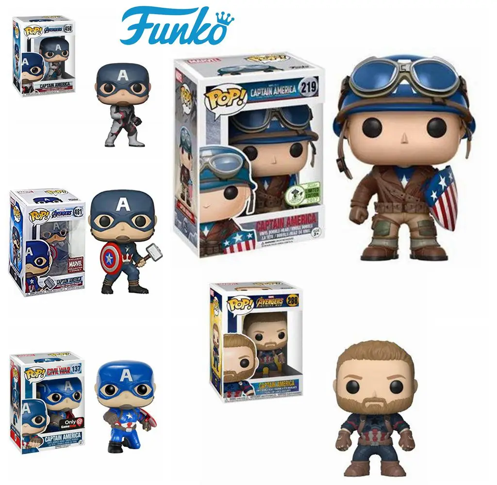 Funko Pop Marvel The Avengers Civil War Captain America 219# 481# 288# 137# 450# Collection Models Toys - AliExpress