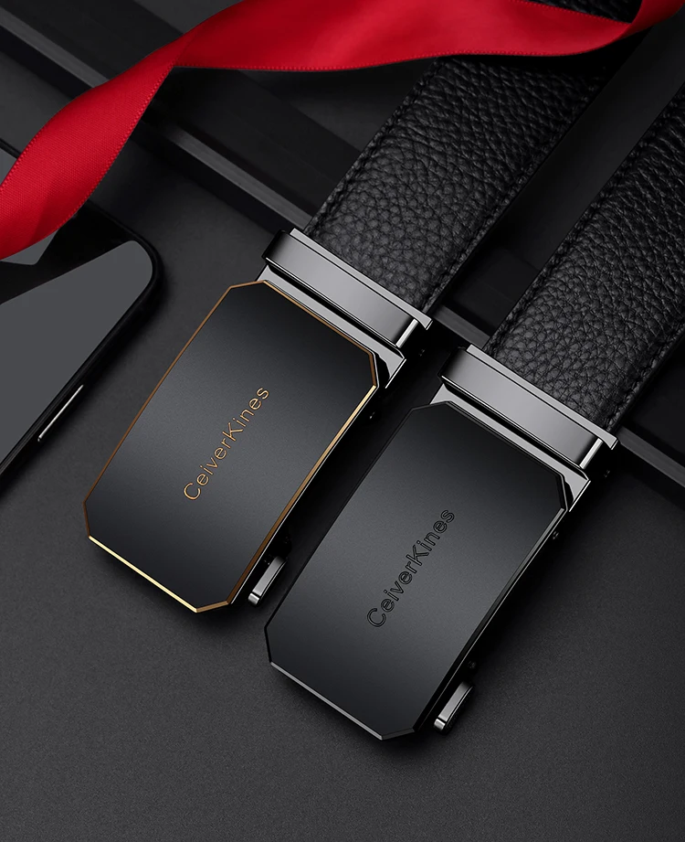 Cinturón de piel genuina para hombre con hebilla automática_voghion.com
