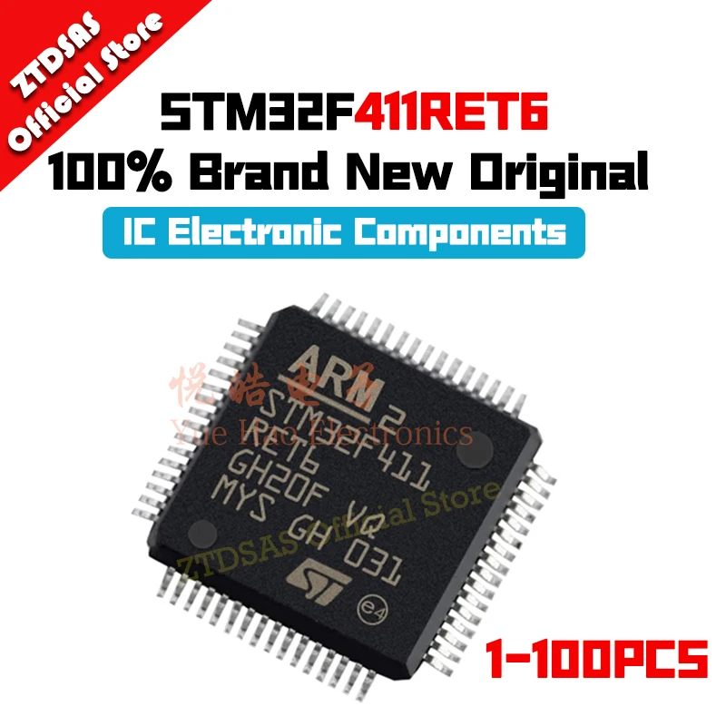1-100pcs-STM32F411RET6-STM-STM32-STM32F-STM32F411-STM32F411RE-IC-MCU ...
