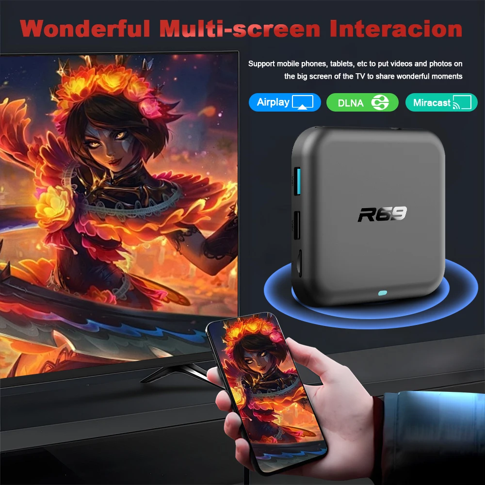 2025 Smart TV Box R69-1 Rockchip 3518 TV Box HDR 10 Ultra HD