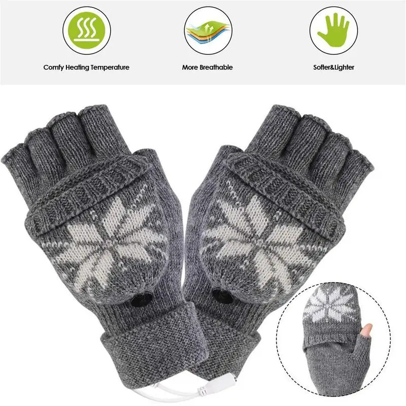 Raynaud's Gloves For Typing USB Heated Fingerless Gloves