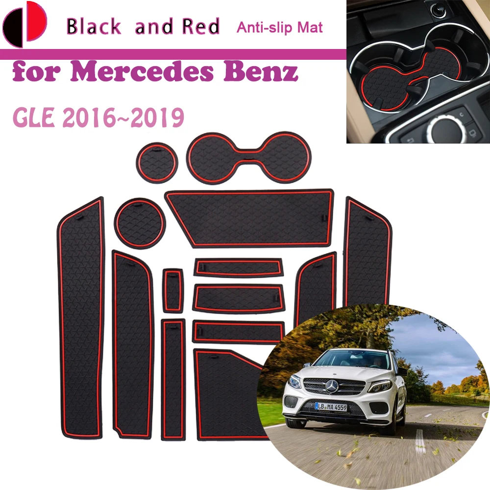 Rubber Anti-slip Mat Door Groove Cup For Mercedes Benz Gle W166 2016~2019  Pad Cushion Gate Slot Coaster Car Stickers Accessorie - Car Stickers -  AliExpress