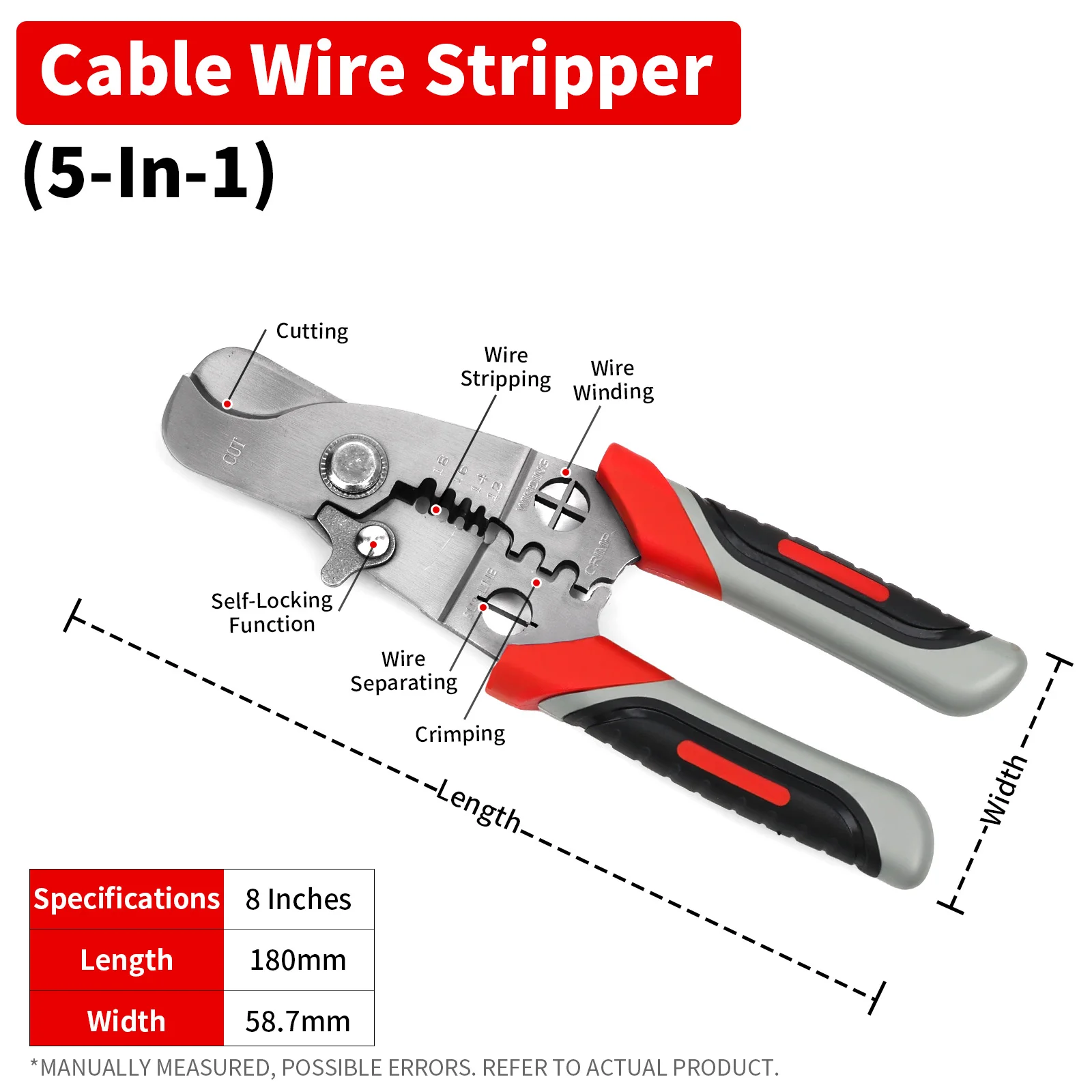 12-in-1 Multifunctional Electrician Wire Stripper with Live/Neutral Detection