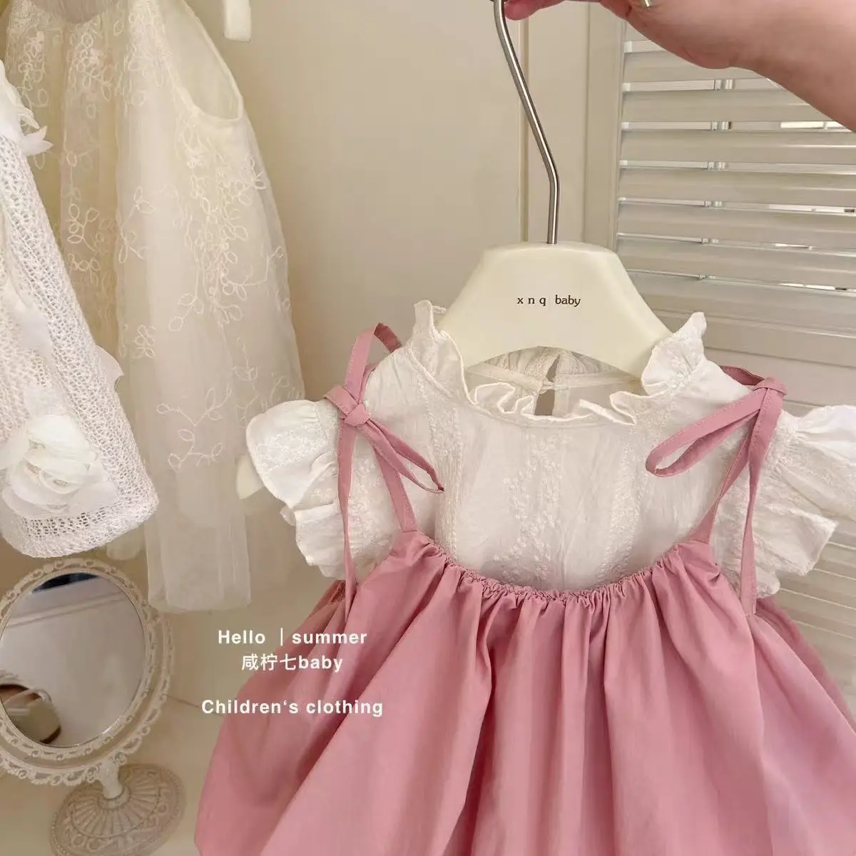 Baby Girl Suspender Dress Set Children's Summer Trendy New Korean Version Two-piece Set