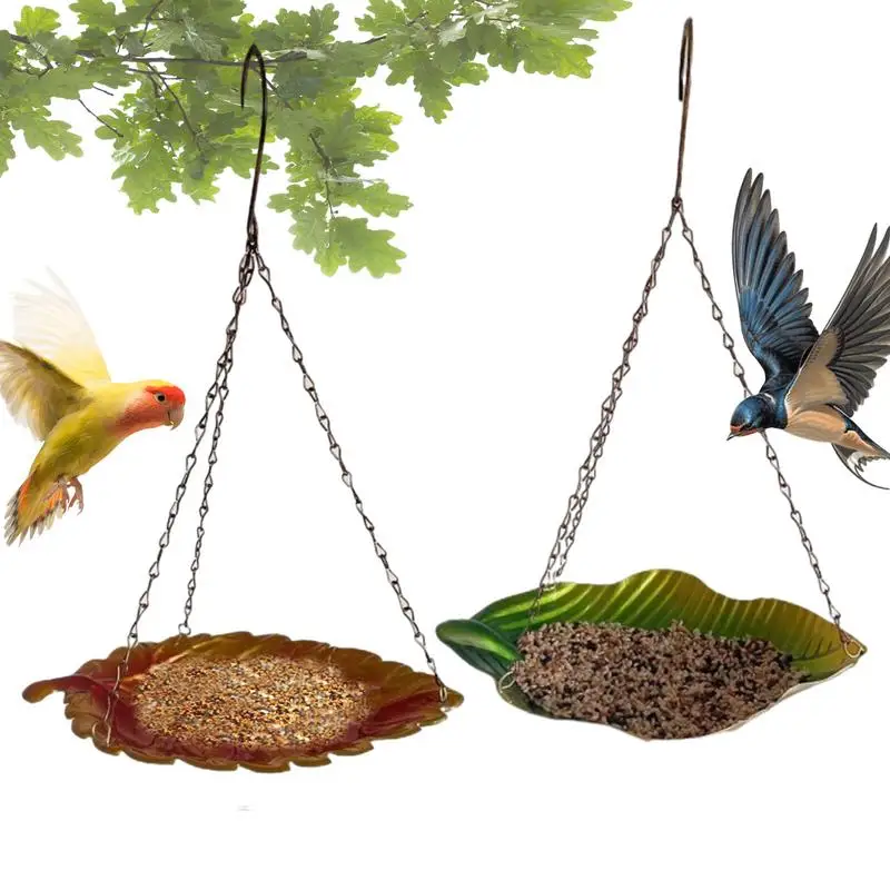 

2 Pieces Of Bird Feeders Outdoor Bird Feeder New Metal Courtyard Decoration Iron Bird Feeder Feeder Balanced Hanging Bird Feeder