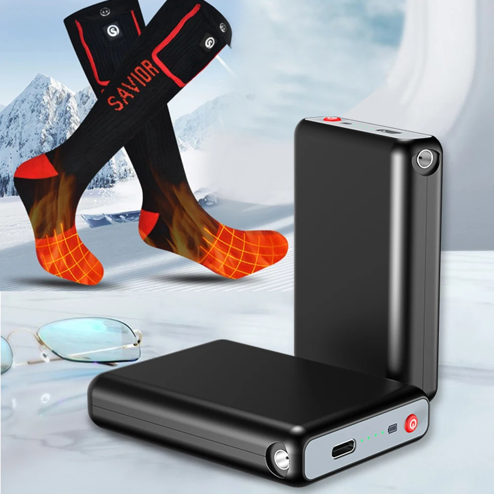 portable power bank 2pcs portable power bank 5V/2A DC output mini jump starter charger external battery pack for heating vest jacket gloves socks