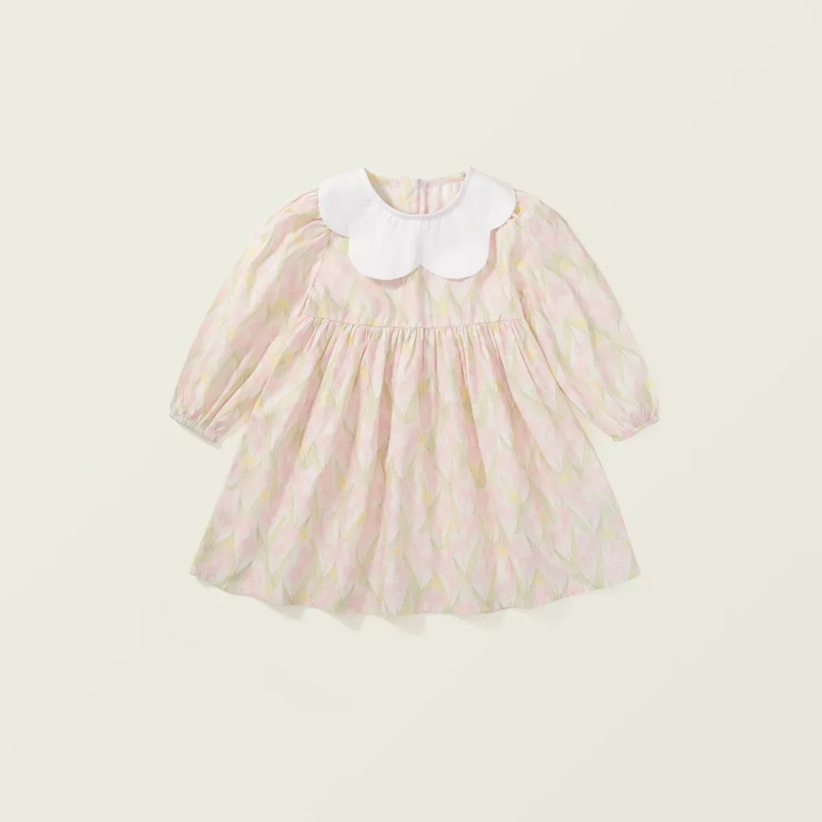

2024 Spring New in Kids Baby Girls Princess Style Clothes Children Petal Collar Floral Knee-length Dresses Toddler Outwear 2-7Y