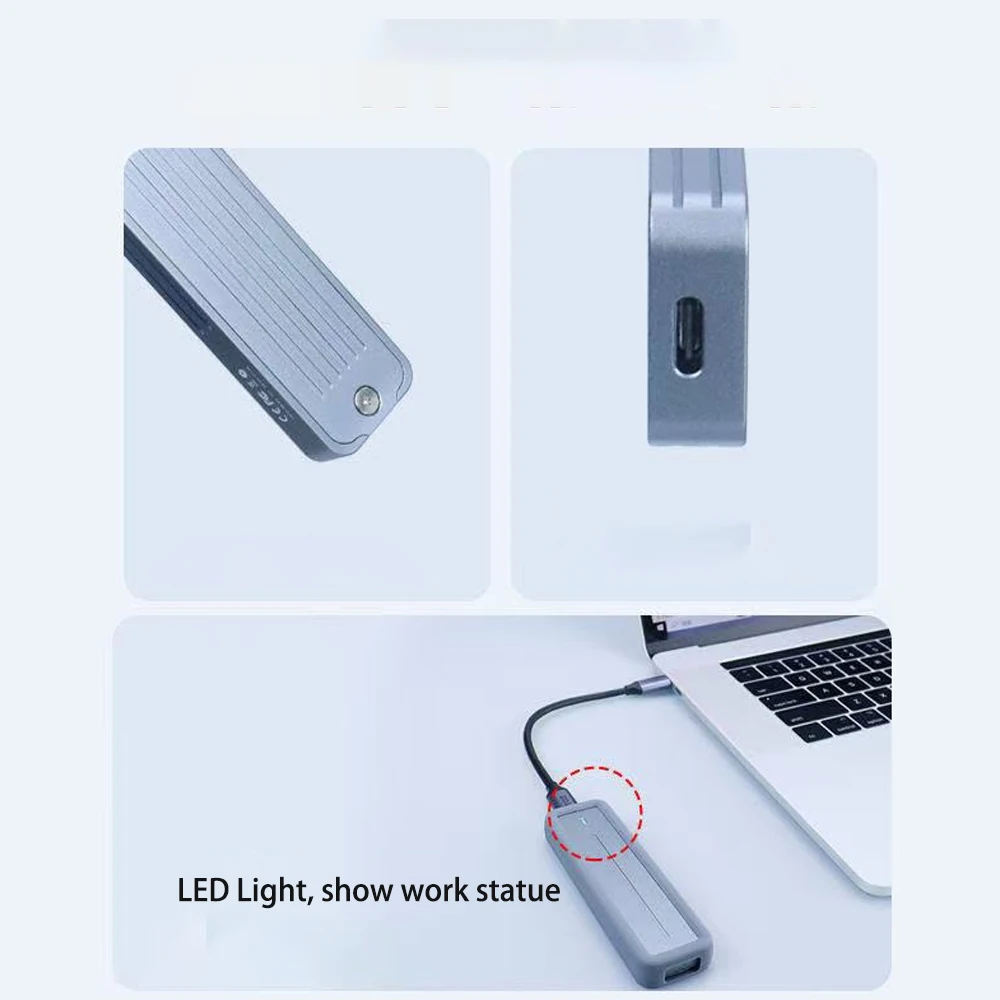 20Gbps 10Gbps M2 SSD 인클로저 NVME SATA 듀얼 프로토콜 M.2 to USB C SSD 어댑터, 8TB NVME PCIE NGFF SATA 디스크 지원