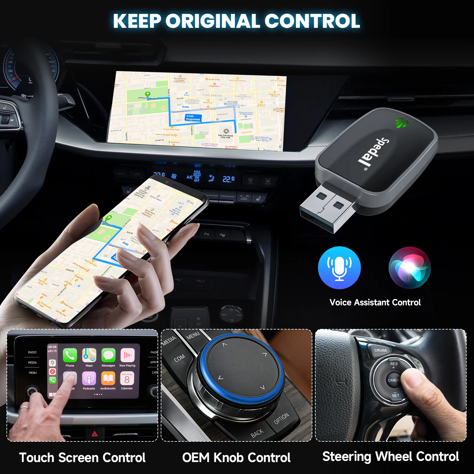 Wireless CarPlay Android Auto Adapter for Cars