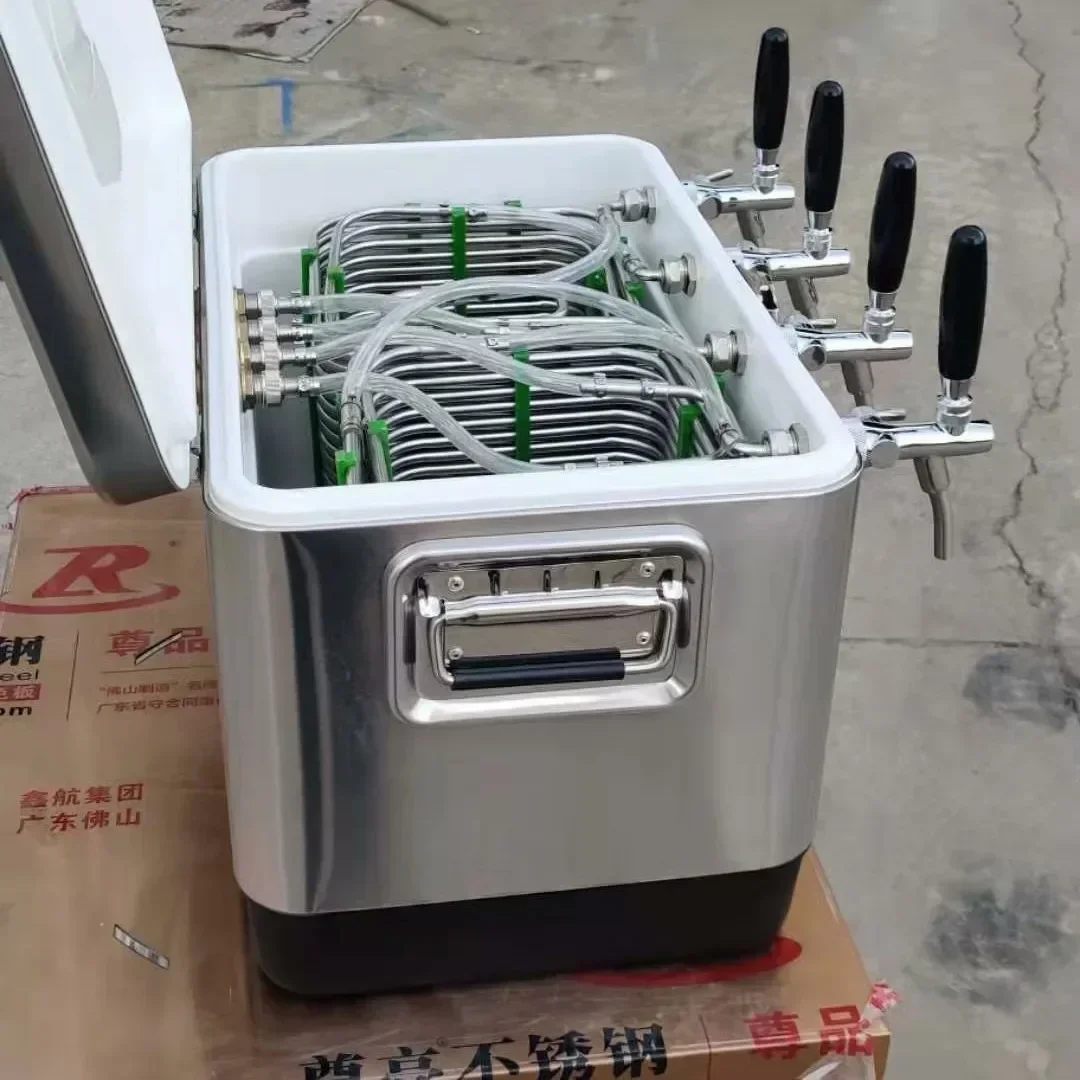 Draft beer Stainless steel coil cooler with 4 taps for outdoor draft beer dispensers 3