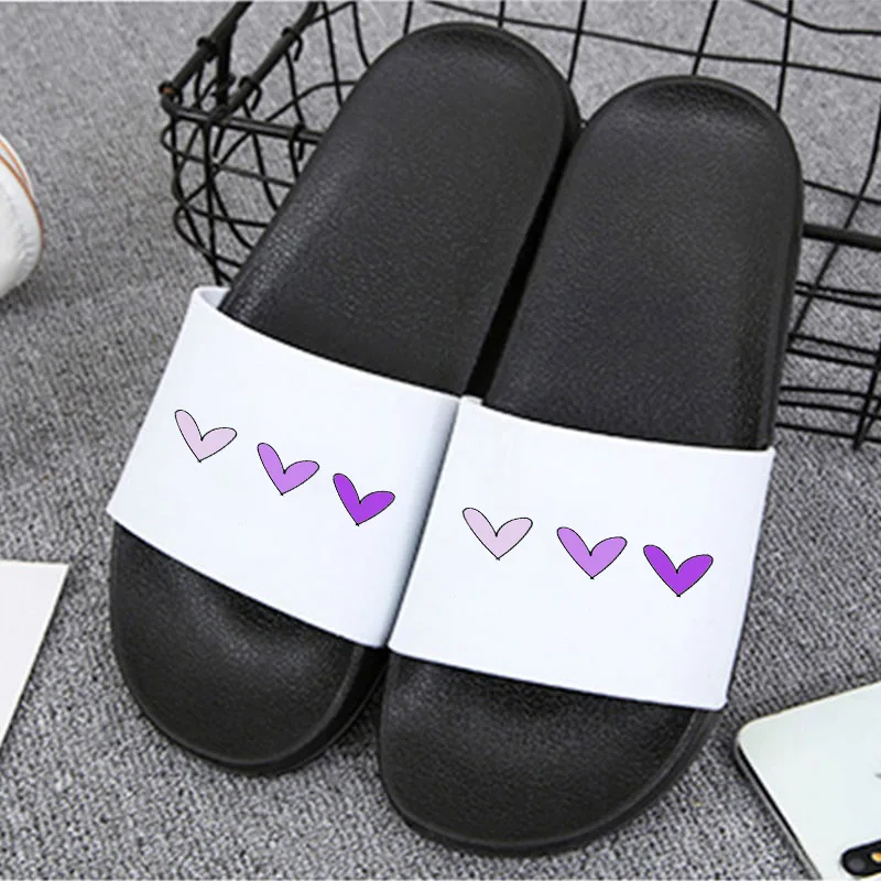 

2022 Heart Gradient Printed Summer Slippers Women Indoor EVA Soft Bathroom Sandals Trend Slides Beach Shoes Slippers Home