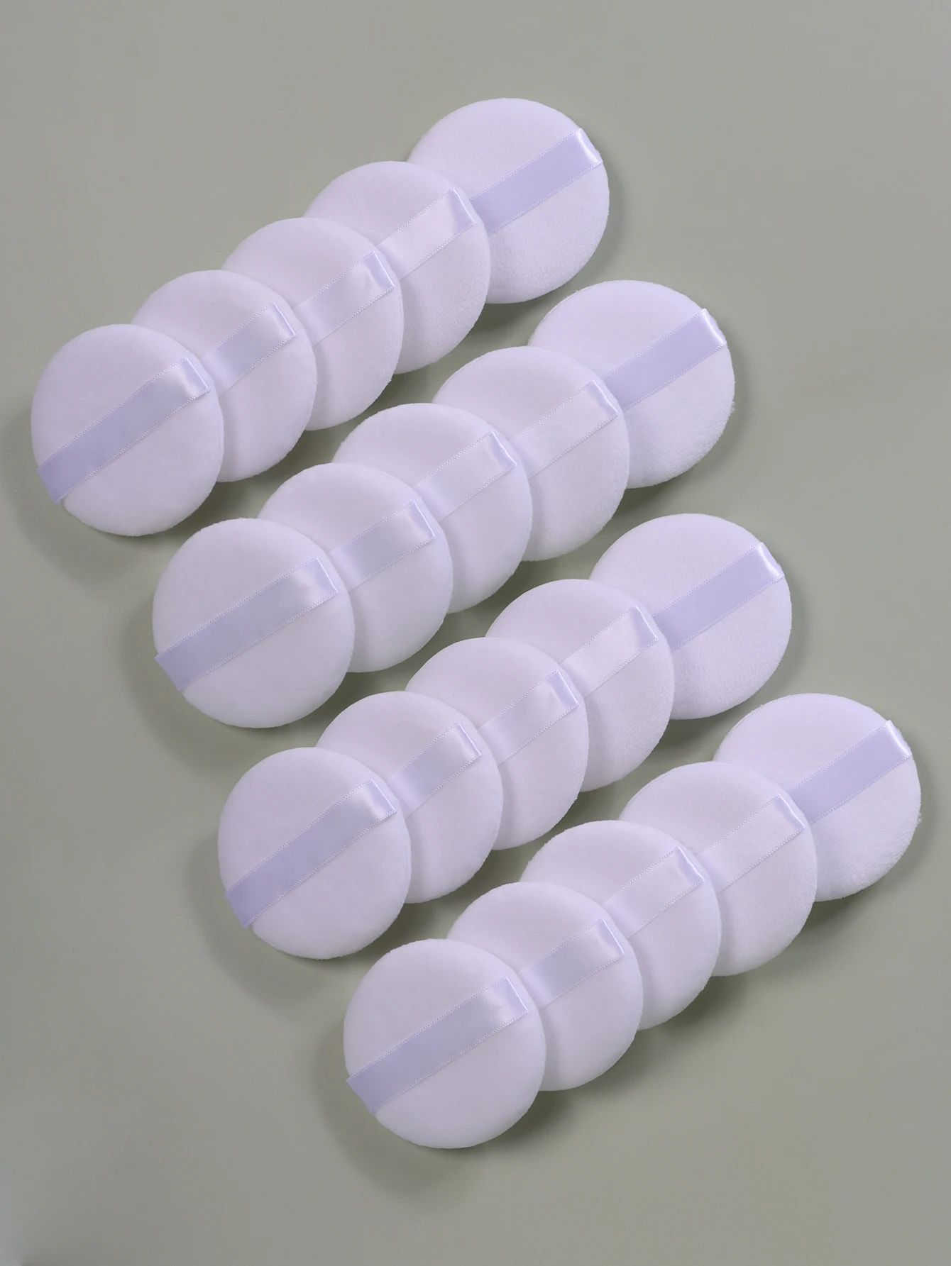2-5-10-20Pcs Portable and Practical High-Grade White Round Powder Puff for Base and Fixing Makeup 6