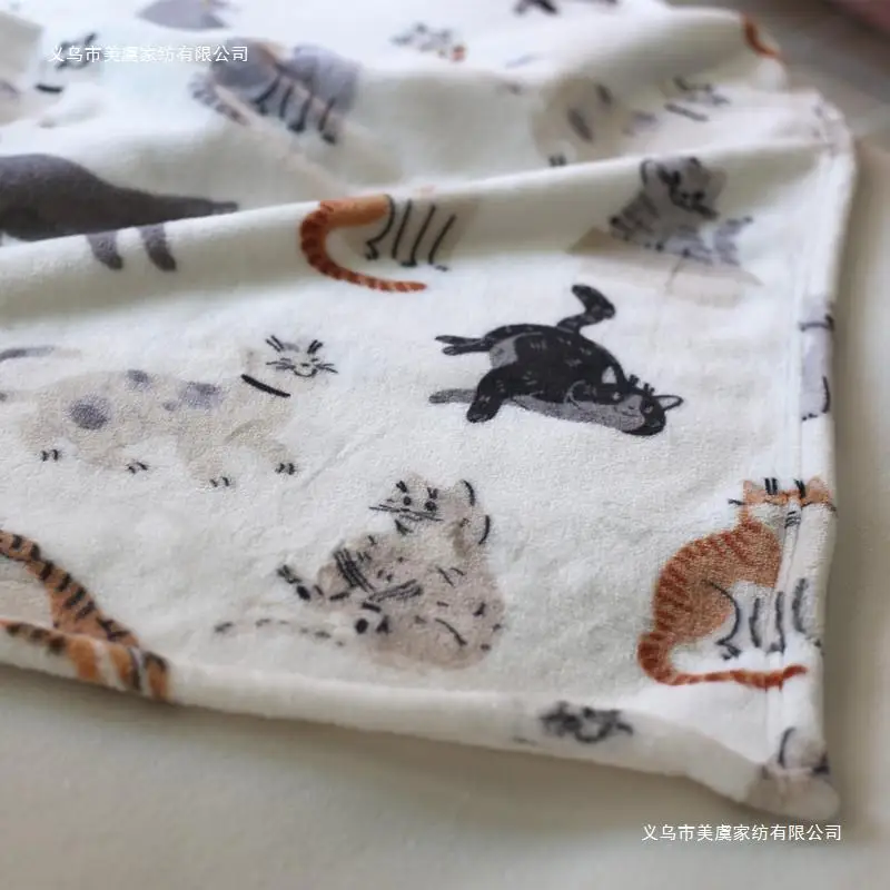 Cute Cat Flannel Blanket Sofa Blanket Bed Sheet Nap Blanket Lunch Break Air Conditioner Christmas Blanket Luxury Blanket 4