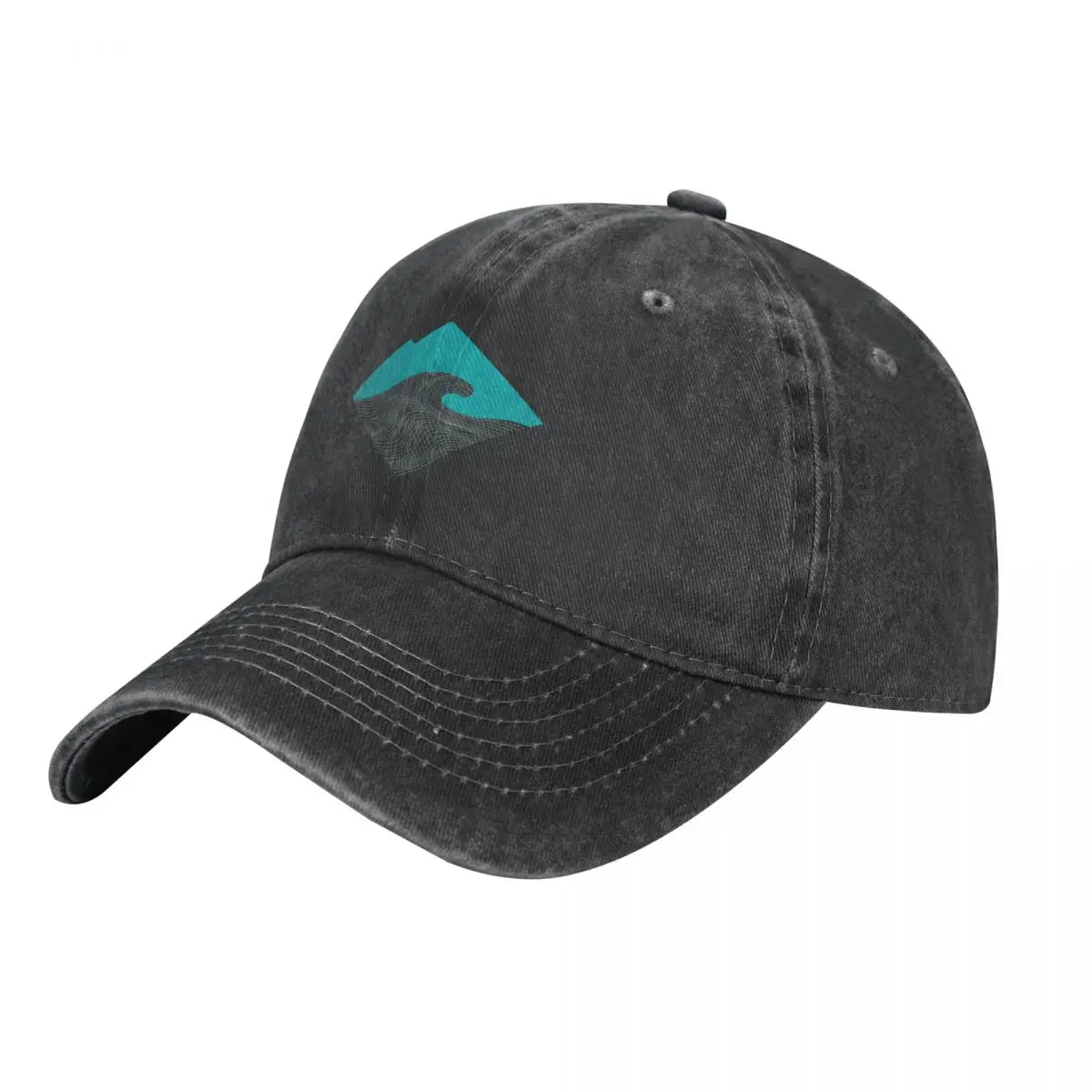 

Teal Mountain Wave Cowboy Hat Golf Hat Man Luxury Cap Vintage Male Women's