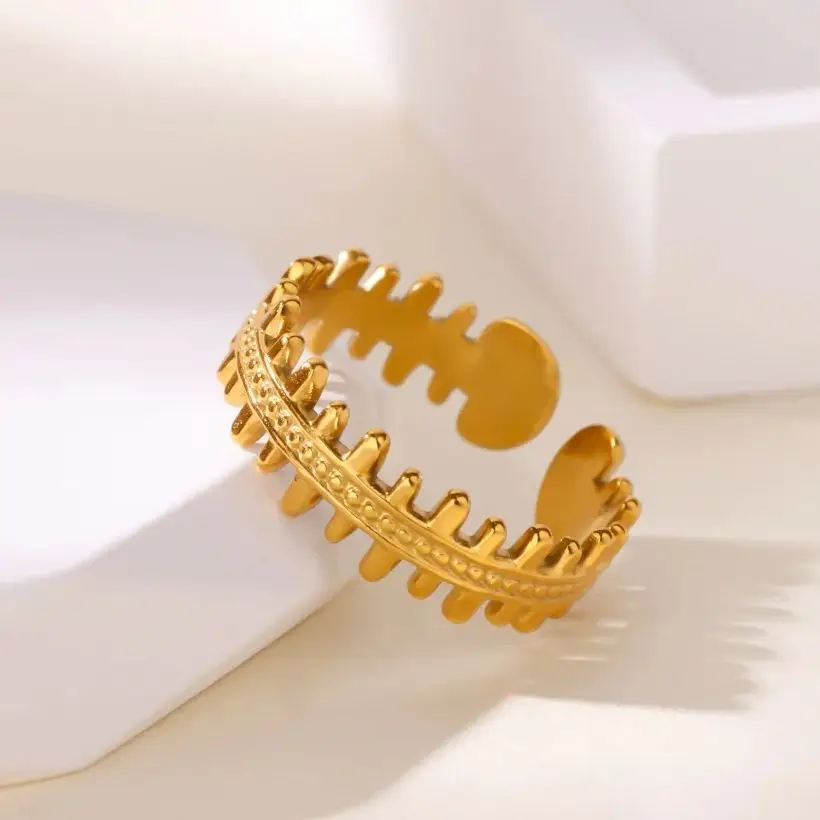 Tooth-Shaped Ring Stainless Steel for Women Wedding Jewelry