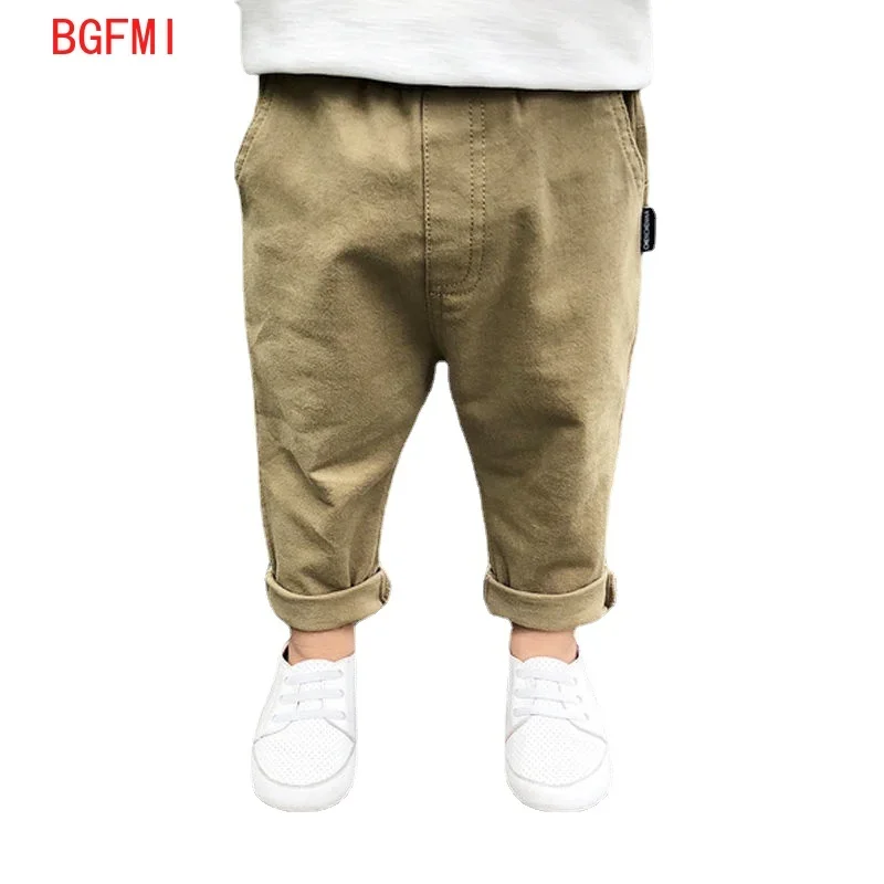 1-9Y Spring Autumn Kids Children Pants Baby Boy Cotton Washed Casual Trousers Elastic Waist Straight/Harlan Multiple Styles boys pants