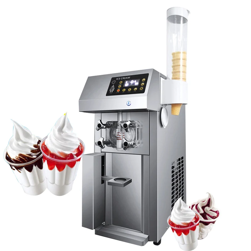 Top One Flavor Desktop Soft Ice Cream Machine Mini Milkshake Vending