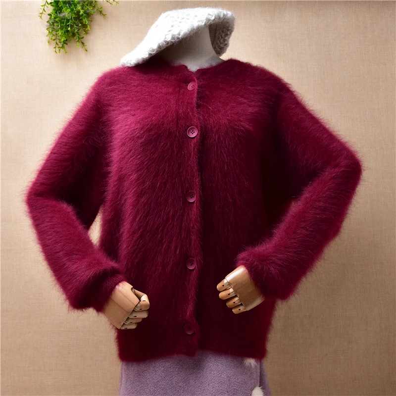 

ladies women fashion pull autumn winter clothing hairy mink cashmere knitted long sleeves loose cardigan mantle coat sweater top