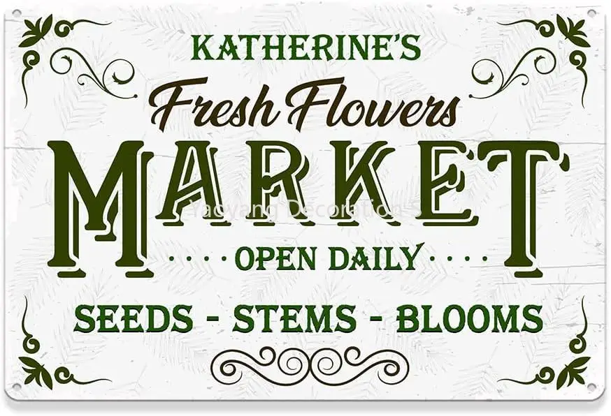 

Garden Sign to Personalize Name Custom Metal Garden Sign Outdoor Decor Fresh Flowers Garden Plaques for Women Rustic Decorations