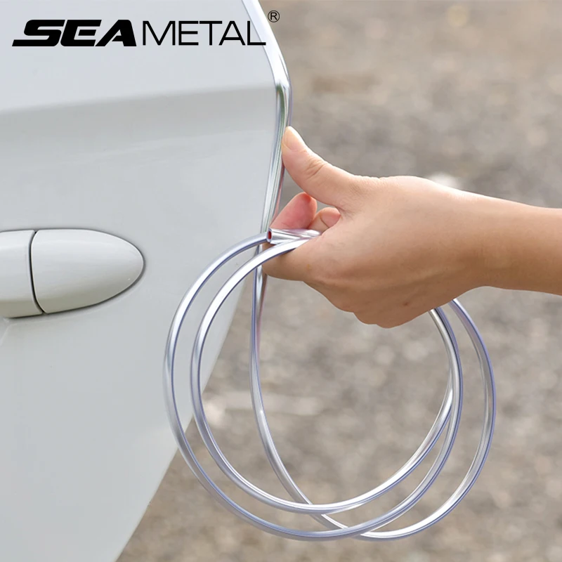 Car Door Edge Protector 10m Universal Auto Anti Scratch Strip Chrome Moulding Trim Seal Strip For Air Outlet Door Hood Trunk