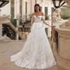 Glamorous Wedding Dresses A Line Lace Bridal Gowns Backless Robes Off The Shoulder Floor Length Vestidos De Novia Customized 1